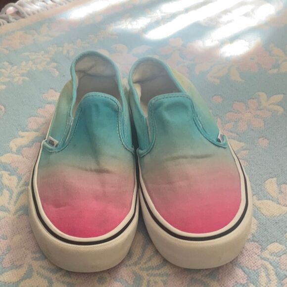VANS Rainbow Cotton Slip On Sneakers Sz 7.5 - Picture 3 of 10